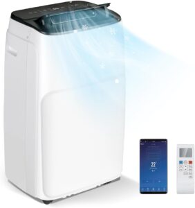 RELAX4LIFE 5 en 1 Aire Acondicionado Portátil 14000BTU, Refrigeración, Ventilador, Deshumidificador, Calefacción, Modo Nocturno, Aire Acondicionado con Mando a Distancia, Temporizador y 3 Velocidades - Image 8