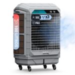 Symphony Movicool XXL-100 Climatizador Evaporativo Industrial PRO, 100 L, 625W, Caudal 18000 m³/h, 3 Filtros XL, Ruedas, Gran Potencia, 120m², Ventilador XXL