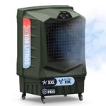 AirForce100 Climatizador Evaporativo Industrial, 100L, Portátil con Ruedas, Naves Industriales y Grandes Espacios, Caudal de aire de 13.000 m³/h, 325W, Más potencia con Menos consumo, Cobertura 100m²