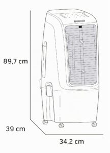 Olimpia Splendid 99355 Péler 20 Climatizador Enfriador de Aire evaporativo con Tanque Amplio de 20 litros para una Larga autonomía, 4 Velocidades, Blanco - Image 8