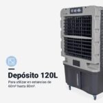UNIVERSALBLUE Climatizador Evaporativo 120L, Caudal 10.000 m³/h, Cobertura 80 m², 350W, 3 Packs de Hielo, con Ruedas, Interiores y Exteriores, Almacenes - Image 2