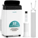 SereneLife Aire Acondicionado Portátil, 7.000 BTU, Móvil, Silencioso, Deshumidificador, Ventilador, Mando a Distancia, Ideal para el hogar u Oficina