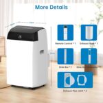 Aire Acondicionado Portátil 10000Btu/h, Climatizador Portátil 3 En 1,Bajo Consumo, Aire Acondicionado Silencioso Con Deshumidificador, Modo Sueño, Mando a Distancia,Para Hogar u Oficina Hasta 51 M² - Image 7