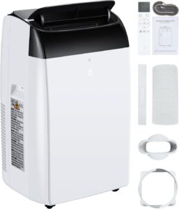 Aire Acondicionado Portátil 12000Btu/h, Climatizador Portátil 3 En 1,Bajo Consumo, Aire Acondicionado Silencioso Con Deshumidificador, Modo Sueño, Mando a Distancia,Para Hogar u Oficina Hasta 51 M²