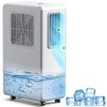 4 en 1 Aire acondicionado portátil,combina funciones de refrigeración, deshumidificación ventilación, ultrasilencioso, temporizador 24 Ideal para hogares, oficinas y cocinas（Blanco puro）