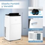 RELAX4LIFE 5 en 1 Aire Acondicionado Portátil 14000BTU, Refrigeración, Ventilador, Deshumidificador, Calefacción, Modo Nocturno, Aire Acondicionado con Mando a Distancia, Temporizador y 3 Velocidades - Image 7
