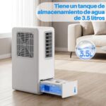 OKYUK Aire Acondicionado Portatil, 200 W de ahorro energético, refrigerante ecológico R290, 3 en 1 Refrigera, Ventila y Deshumidifica,Cobertura 15-20m2.Con tubo de escape (Blanco) - Image 5