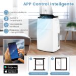 RELAX4LIFE 5 en 1 Aire Acondicionado Portátil 14000BTU, Refrigeración, Ventilador, Deshumidificador, Calefacción, Modo Nocturno, Aire Acondicionado con Mando a Distancia, Temporizador y 3 Velocidades - Image 5