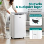 SereneLife Aire Acondicionado Portátil, 13.000 BTU, Móvil, Silencioso, Deshumidificador, Ventilador, Kit Escape Ventana, Mando a distancia, Ideal para la casa y oficina - Image 6