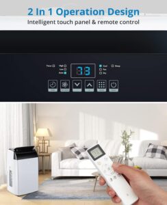 Aire Acondicionado Portátil 12000Btu/h, Climatizador Portátil 3 En 1,Bajo Consumo, Aire Acondicionado Silencioso Con Deshumidificador, Modo Sueño, Mando a Distancia,Para Hogar u Oficina Hasta 51 M² - Image 6