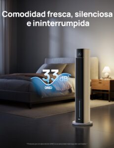 DREO Ventilador de Torre con enfriamiento por agua, enfriador 110 cm, silencioso, 4 velocidades, 4 modos, evaporativo, control app, paquete de hielo, oscilación 80°, temporizador 12 h, blanco - Image 6