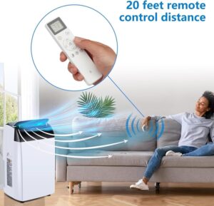 Aire Acondicionado Portátil 10000Btu/h, Climatizador Portátil 3 En 1,Bajo Consumo, Aire Acondicionado Silencioso Con Deshumidificador, Modo Sueño, Mando a Distancia,Para Hogar u Oficina Hasta 51 M² - Image 3