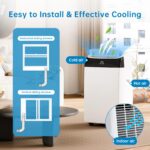 Aire Acondicionado Portátil 12000Btu/h, Climatizador Portátil 3 En 1,Bajo Consumo, Aire Acondicionado Silencioso Con Deshumidificador, Modo Sueño, Mando a Distancia,Para Hogar u Oficina Hasta 51 M² - Image 6
