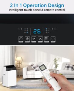Aire Acondicionado Portátil 10000Btu/h, Climatizador Portátil 3 En 1,Bajo Consumo, Aire Acondicionado Silencioso Con Deshumidificador, Modo Sueño, Mando a Distancia,Para Hogar u Oficina Hasta 51 M² - Image 2