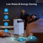 Aire Acondicionado Portátil 12000Btu/h, Climatizador Portátil 3 En 1,Bajo Consumo, Aire Acondicionado Silencioso Con Deshumidificador, Modo Sueño, Mando a Distancia,Para Hogar u Oficina Hasta 51 M² - Image 4