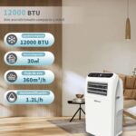 SHINCO 12000BTU Aire Acondicionado Portátil, 3.5kW, Función 3 en 1 con Tubo de Escape, Refrigeración, Deshumidificación y Ventilación, Eco R290 - Image 4