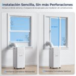 LEENON 9000 BTU Aire Acondicionado Portátil 4 en 1 Climatizador Portatil Deshumidificador Ventilación, Modo Sueño, Control Remoto, Temporizador 24H, Incluye Kit Ventana, Ar Condicionado Hasta 35m² - Image 7