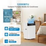 Aire Acondicionado Portátil 12000Btu/h, Climatizador Portátil 3 En 1,Bajo Consumo, Aire Acondicionado Silencioso Con Deshumidificador, Modo Sueño, Mando a Distancia,Para Hogar u Oficina Hasta 51 M² - Image 2