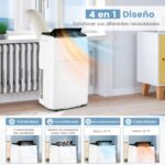 RELAX4LIFE 5 en 1 Aire Acondicionado Portátil 14000BTU, Refrigeración, Ventilador, Deshumidificador, Calefacción, Modo Nocturno, Aire Acondicionado con Mando a Distancia, Temporizador y 3 Velocidades - Image 2