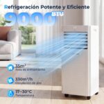 LEENON 9000 BTU Aire Acondicionado Portátil 4 en 1 Climatizador Portatil Deshumidificador Ventilación, Modo Sueño, Control Remoto, Temporizador 24H, Incluye Kit Ventana, Ar Condicionado Hasta 35m² - Image 2