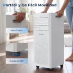 LEENON 9000 BTU Aire Acondicionado Portátil 4 en 1 Climatizador Portatil Deshumidificador Ventilación, Modo Sueño, Control Remoto, Temporizador 24H, Incluye Kit Ventana, Ar Condicionado Hasta 35m² - Image 8