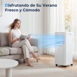 LEENON 9000 BTU Aire Acondicionado Portátil 4 en 1 Climatizador Portatil Deshumidificador Ventilación, Modo Sueño, Control Remoto, Temporizador 24H, Incluye Kit Ventana, Ar Condicionado Hasta 35m² - Image 6