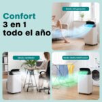 SereneLife Aire Acondicionado Portátil, 7.000 BTU, Móvil, Silencioso, Deshumidificador, Ventilador, Mando a Distancia, Ideal para el hogar u Oficina - Image 5
