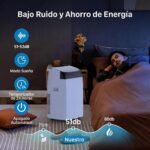 Aire acondicionado portátil 10000 BTU 3,1 kW(con mando a distancia), bajo consumo energético, pantalla LED, 4 modos, 2 velocidades de ventilador, cubre 28 m², temporizador de 24 horas, Blanco - Image 5
