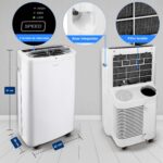 SereneLife Aire Acondicionado Portátil, 13.000 BTU, Móvil, Silencioso, Deshumidificador, Ventilador, Kit Escape Ventana, Mando a distancia, Ideal para la casa y oficina - Image 3