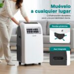 SereneLife Aire Acondicionado Portátil, 12.000 BTU, Móvil, Calefactor, Silencioso, Deshumidificador, Ventilador, Kit Escape Ventana, Control Remoto, Blanco, Portátil para Todo el Año - Image 5