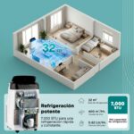 SereneLife Aire Acondicionado Portátil, 7.000 BTU, Móvil, Silencioso, Deshumidificador, Ventilador, Mando a Distancia, Ideal para el hogar u Oficina - Image 4