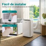 SereneLife Aire Acondicionado Portátil, 13.000 BTU, Móvil, Silencioso, Deshumidificador, Ventilador, Kit Escape Ventana, Mando a distancia, Ideal para la casa y oficina - Image 7