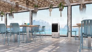 Olimpia Splendid, Peler 40 Enfriador Evaporativo, 40 Litros, Purificador de Aire con Panel Evaporativo, Refrigeración, Ventilación, Pantalla Táctil, Diseño Innovador - Image 3