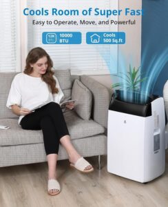Aire Acondicionado Portátil 12000Btu/h, Climatizador Portátil 3 En 1,Bajo Consumo, Aire Acondicionado Silencioso Con Deshumidificador, Modo Sueño, Mando a Distancia,Para Hogar u Oficina Hasta 51 M² - Image 2
