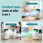 SereneLife Aire Acondicionado Portatil 16000BTU con WiFi y Calefaccion Inverter, Climatizador 4 en 1, con Deshumidificador y Ventilador, Modo Sleep, con Kit de Ventana para estancias de hasta 32 m² - Image 4