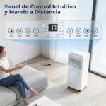LEENON 9000 BTU Aire Acondicionado Portátil 4 en 1 Climatizador Portatil Deshumidificador Ventilación, Modo Sueño, Control Remoto, Temporizador 24H, Incluye Kit Ventana, Ar Condicionado Hasta 35m² - Image 4