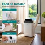 SereneLife Aire Acondicionado Portatil 16000BTU con WiFi y Calefaccion Inverter, Climatizador 4 en 1, con Deshumidificador y Ventilador, Modo Sleep, con Kit de Ventana para estancias de hasta 32 m² - Image 6