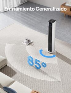DREO Ventilador de Torre con enfriamiento por agua, enfriador 110 cm, silencioso, 4 velocidades, 4 modos, evaporativo, control app, paquete de hielo, oscilación 80°, temporizador 12 h, blanco - Image 9
